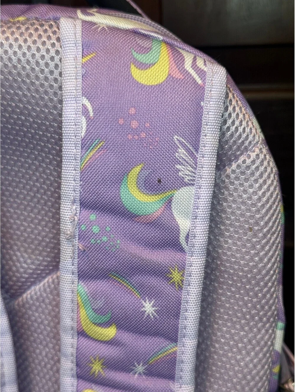 Purple Kids Backpack with Unicorn Print